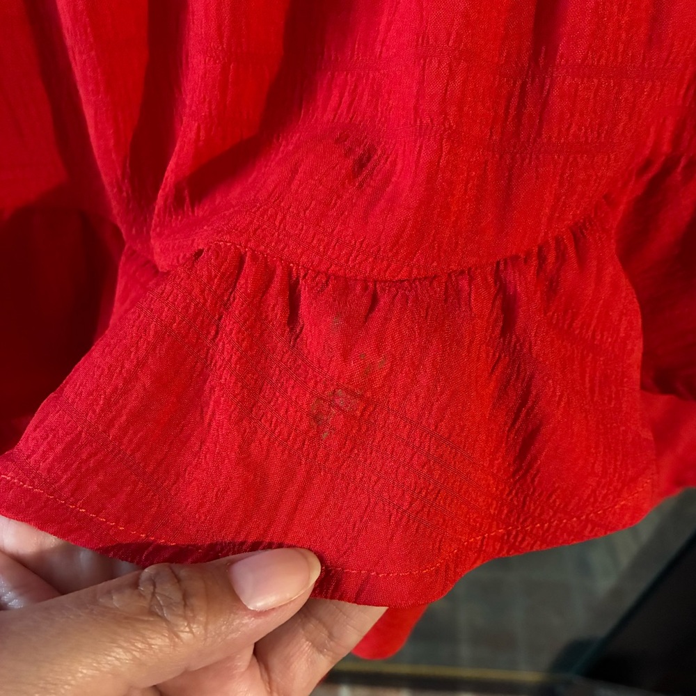 💃🏽Red Ruffled Tiered Mini Skort - Picture 4 of 5